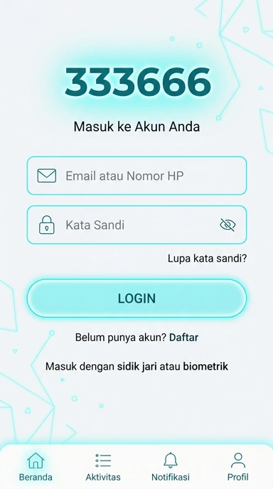 Tampilan halaman login 333666
