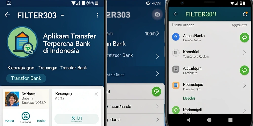 Tampilan antarmuka FILTER303 yang intuitif dan modern untuk transfer bank.