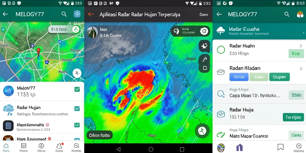 Antarmuka MELODY77 menampilkan fitur radar hujan yang informatif.
