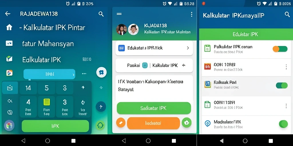 Tampilan antarmuka aplikasi Kalkulator IPK RAJADEWA138 yang mudah digunakan.