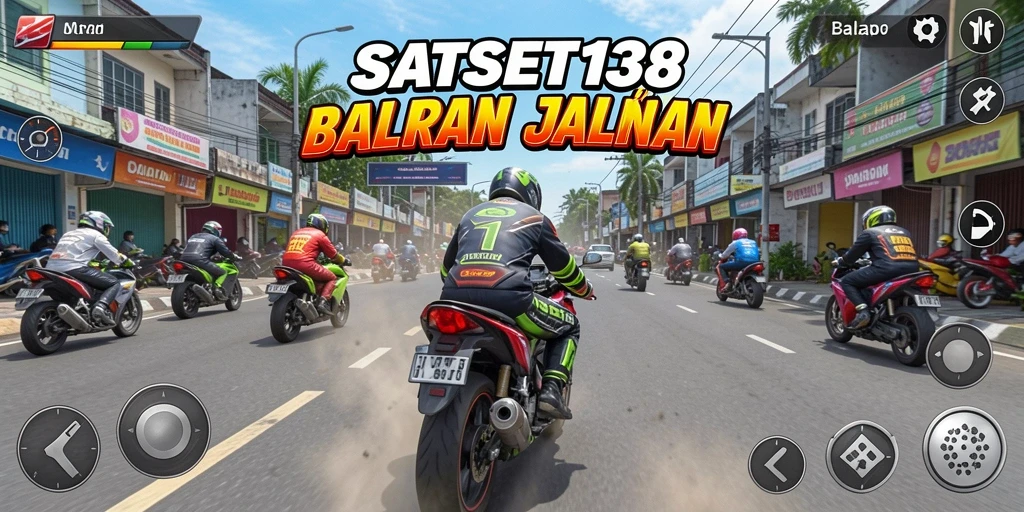 Screenshot SATSET138 menampilkan motor balap di jalur yang menegangkan.