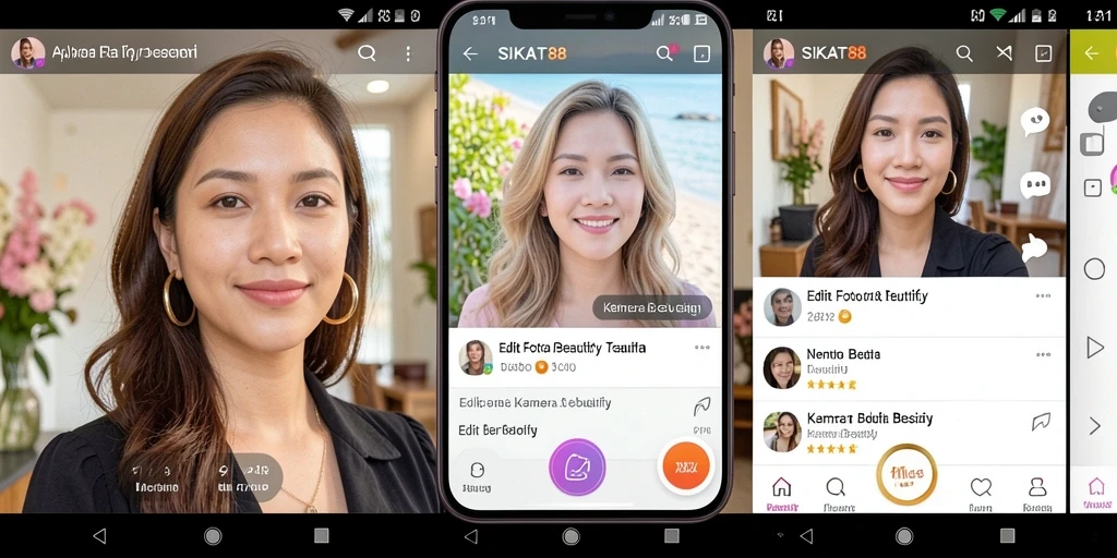 Tampilan utama SIKAT88 dengan banyak pilihan efek dan alat edit.